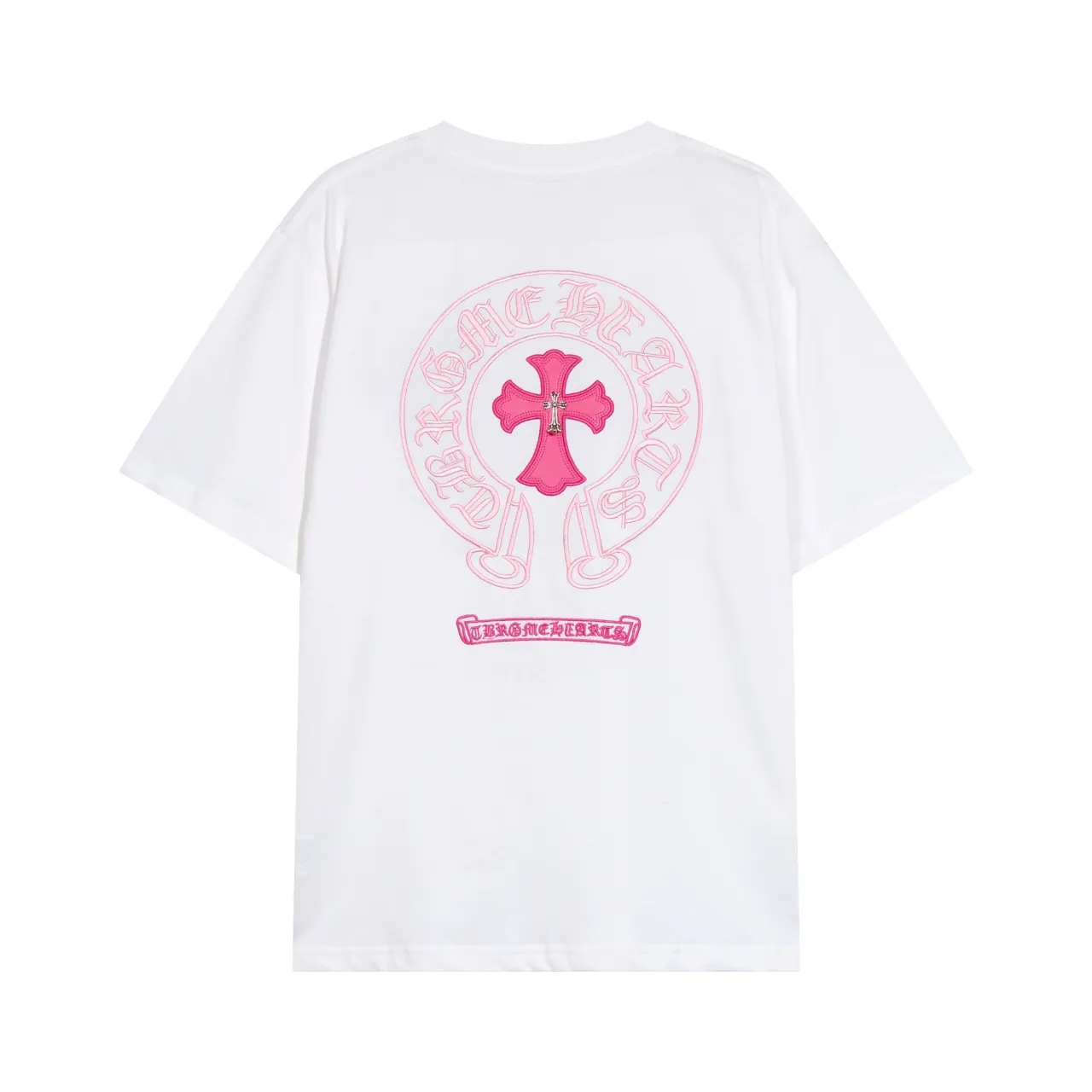 P150 Chrome Hearts Chrome Hearts Contrast Color Short Sleeves Size: SMLXL Color: White Pink Black
